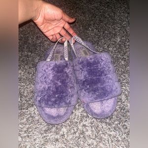 Purple Velvet Ugg Slides